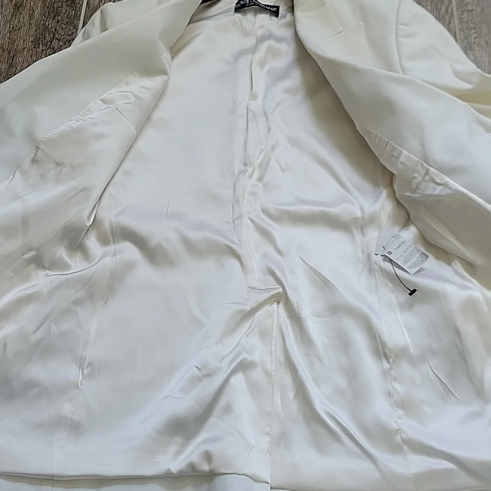 DOLCE & GABBANA Blazer Suit Jacket Size 40 (Small) White/Cream - Picture 9 of 9